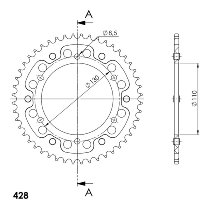 Supersprox Stealth Chain wheel 428 - 48Z (gold)