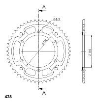 Supersprox Stealth Chain wheel 428 - 52Z (gold)