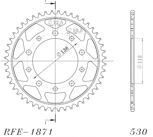 Supersprox acciaio rocchetto per catena 530 - 42Z (nero)