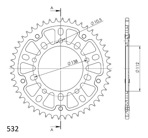 Supersprox Stealth Chain wheel 532 - 48Z (black)