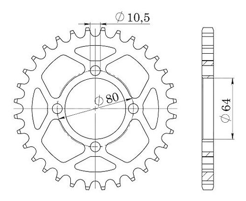 Supersprox Steel Chain wheel 520 - 32Z (black)