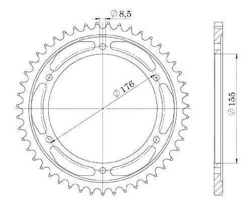 Supersprox Stahl-Kettenrad 530 - 42Z (schwarz)