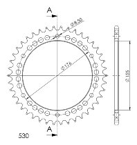 Supersprox Aluminium Chain wheel 530 - 42Z (black)