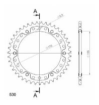 Supersprox Stealth rueda de cadena 530 - 43Z (oro)