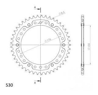 Supersprox Stealth rocchetto per catena 530 - 45Z (nero)