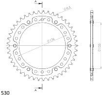 Supersprox Stealth rocchetto per catena 530 - 45Z (argento)