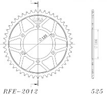 Supersprox acciaio rocchetto per catena 525 - 37Z (nero)