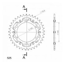 Supersprox Stealth rocchetto per catena 525 - 37Z (argento)