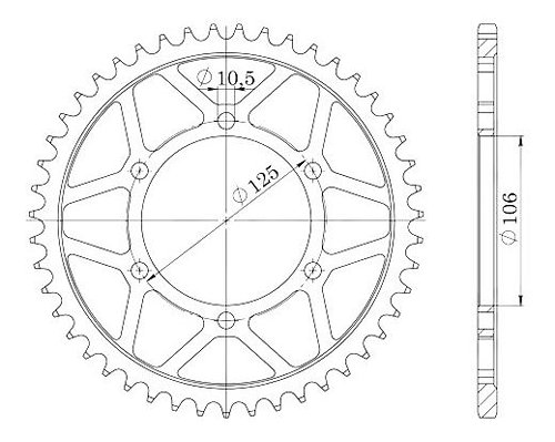 Supersprox Steel Chain wheel 525 - 40Z (black)