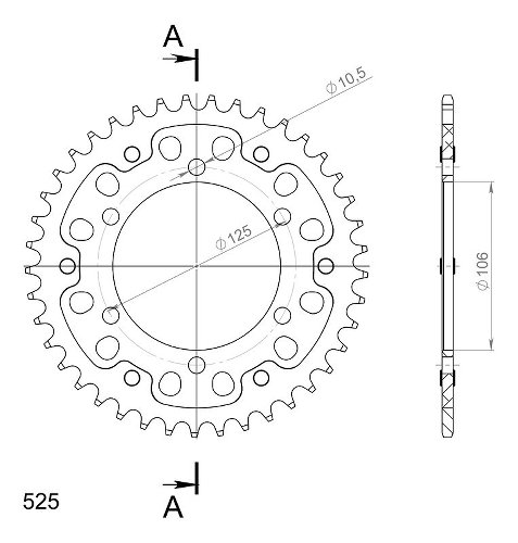 Supersprox Stealth rocchetto per catena 525 - 41Z (nero)