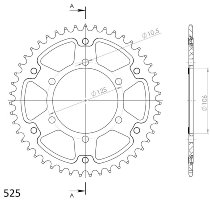 Supersprox Stealth rocchetto per catena 525 - 46Z (nero)