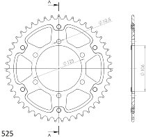 Supersprox Stealth rocchetto per catena 525 - 47Z (nero)