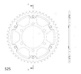 Supersprox Stealth rocchetto per catena 525 - 47Z (azurro)