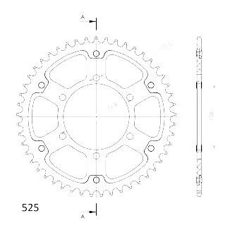 Supersprox Stealth Chain wheel 525 - 50Z (blue)