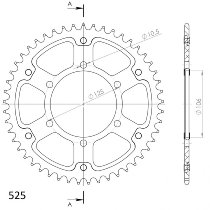 Supersprox Stealth Chain wheel 525 - 51Z (gold)