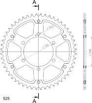 Supersprox Stealth rocchetto per catena 525 - 53Z (nero)