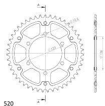 Supersprox Stealth-Kettenrad 520 - 44Z (gold)