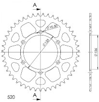 Supersprox aluminio rueda de cadena 520 - 45Z (negro)