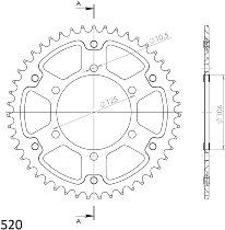 Supersprox Stealth rueda de cadena 520 - 47Z (oro)