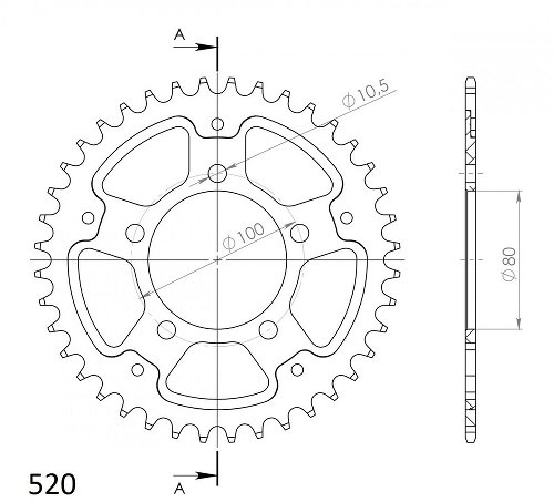 Supersprox Stealth rocchetto per catena 520 - 38Z (argento)