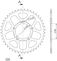 Supersprox aluminium roue d`entrainement 520 - 43Z (noir)