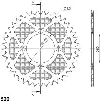 Supersprox alluminio rocchetto per catena 520 - 39Z (nero)