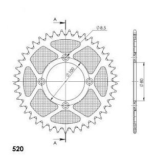 Supersprox aluminium roue d`entrainement 520 - 41Z (noir)