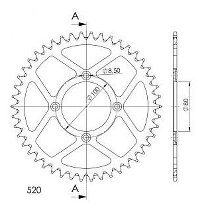 Supersprox aluminium roue d`entrainement 520 - 46Z (argent)