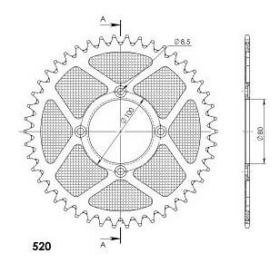 Supersprox aluminium roue d`entrainement 520 - 48Z (noir)