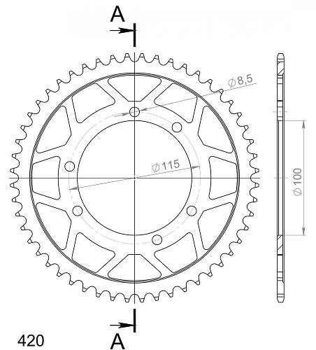 Supersprox acier roue d`entrainement 420 - 58Z (noir)