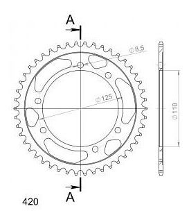 Supersprox acier roue d`entrainement 420 - 46Z (noir)