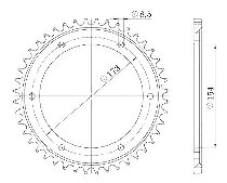 Supersprox Steel Chain wheel 525 - 43Z (black)