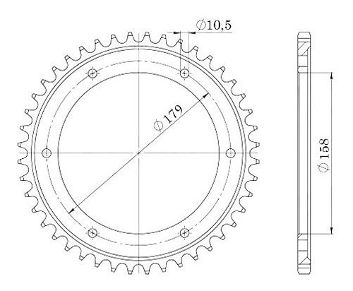 Supersprox Steel Chain wheel 525 - 45Z (black)