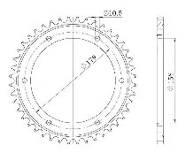 Supersprox acier roue d`entrainement 525 - 45Z (noir)