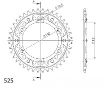 Supersprox Stealth rocchetto per catena 525 - 42Z (nero)