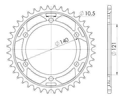 Supersprox Steel Chain wheel 525 - 45Z (black)