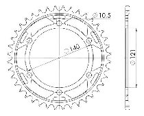 Supersprox acier roue d`entrainement 530 - 40Z (noir)