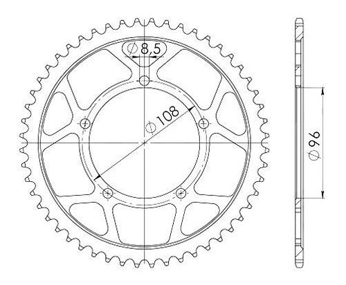 Supersprox Stahl-Kettenrad 428 - 49Z (schwarz)