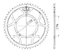 Supersprox acciaio rocchetto per catena 428 - 49Z (nero)