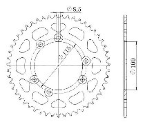 Supersprox Stahl-Kettenrad 420 - 50Z (schwarz)