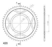 Supersprox acier roue d`entrainement 420 - 50Z (noir)