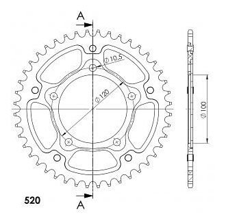 Supersprox Stealth Chain wheel 520 - 43Z (black)