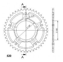 Supersprox Stealth rueda de cadena 520 - 43Z (negro)