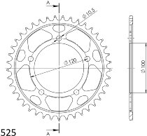 Supersprox acciaio rocchetto per catena 525 - 40Z (nero)