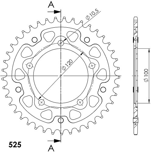 Supersprox Stealth Chain wheel 525 - 40Z (red)