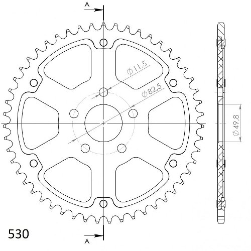 Supersprox Stealth rocchetto per catena 530 - 53Z (argento)