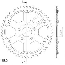 Supersprox Stealth rueda de cadena 530 - 53Z (argénteo)