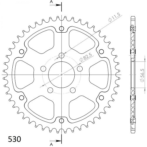 Supersprox Stealth rueda de cadena 530 - 42Z (argénteo)