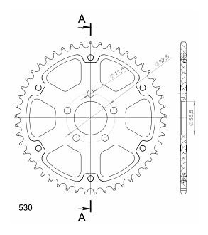 Supersprox Stealth rocchetto per catena 530 - 49Z (argento)