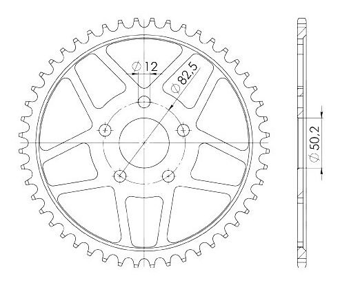 Supersprox acier roue d`entrainement 530 - 48Z (noir)